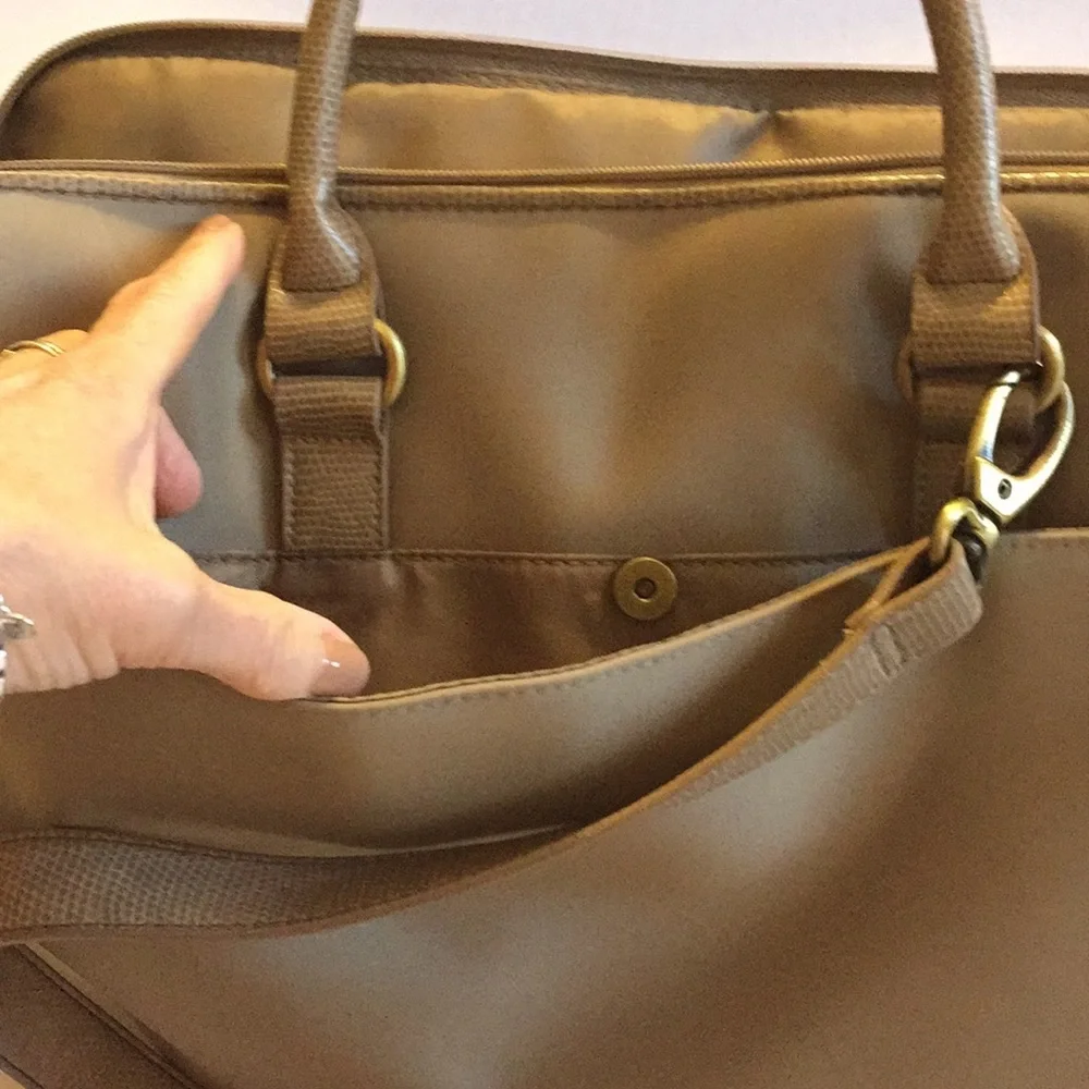 70s LAPTOP Briefcase Canvas Faux Lizard Pockets​ iPad Professional Office Tote